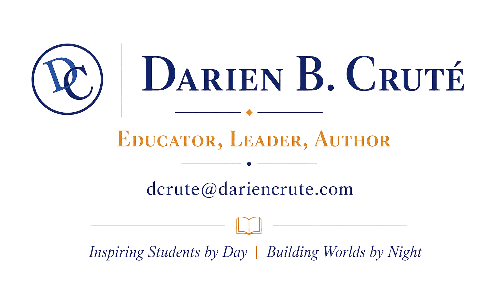 Front of Darien B. Cruté's business card